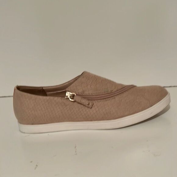 Dr School’s Tan Zip Around Slip On Memory Foam Fabric Sneakers Size 9 - Picture 1 of 4